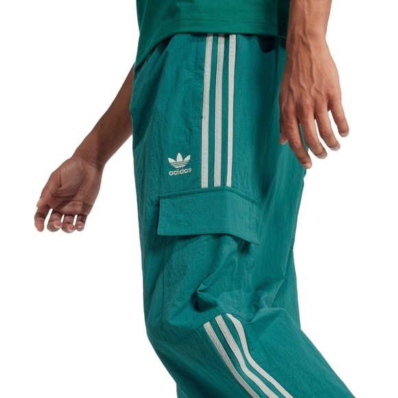 Mens ADIDAS ORIGINALS CARGO Trefoil Track PANTS Large JD0544 Collegiate Green - Picture 4 of 5